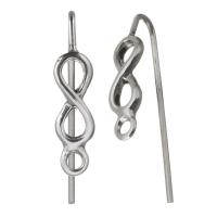 Composant Boucles d'oreilles en acier inoxydable, couleur originale 0.8mm Environ 1.5mm, Vendu par paire