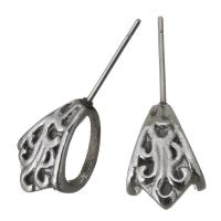 Edelstahl Stud Ohrring, ohne Ohrmutter, originale Farbe, 9x25x7mm,0.7mm, Bohrung:ca. 5x8mm, verkauft von Paar