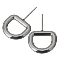 Edelstahl Stud Ohrring, originale Farbe, 17x27x3mm,0.7mm, verkauft von Paar