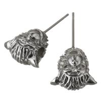 Edelstahl Stud Ohrring, ohne Ohrmutter, originale Farbe, 13x24x10mm,0.7mm, Bohrung:ca. 5mm, verkauft von Paar