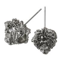 Edelstahl Stud Ohrring, ohne Ohrmutter, originale Farbe, 11x23x11mm,0.7mm, Bohrung:ca. 5mm, verkauft von Paar