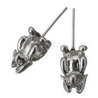 Edelstahl Stud Ohrring, Tier, originale Farbe, 7.5x24x9mm,0.7mm, Bohrung:ca. 5mm, verkauft von Paar