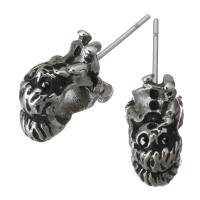 Edelstahl Stud Ohrring, originale Farbe, 7x21x11mm,0.7mm, Bohrung:ca. 5mm, verkauft von Paar