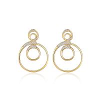 Silver Earring Zircon pavent Sterling, Argent sterling 925, Placage de couleur d'or, pavé de micro zircon & pour femme Vendu par paire