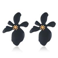 Zinc alliage strass Stud Earring, alliage de zinc, fleur, Placage de couleur d'or, Style coréen & pour femme & avec strass, plus de couleurs à choisir Vendu par paire