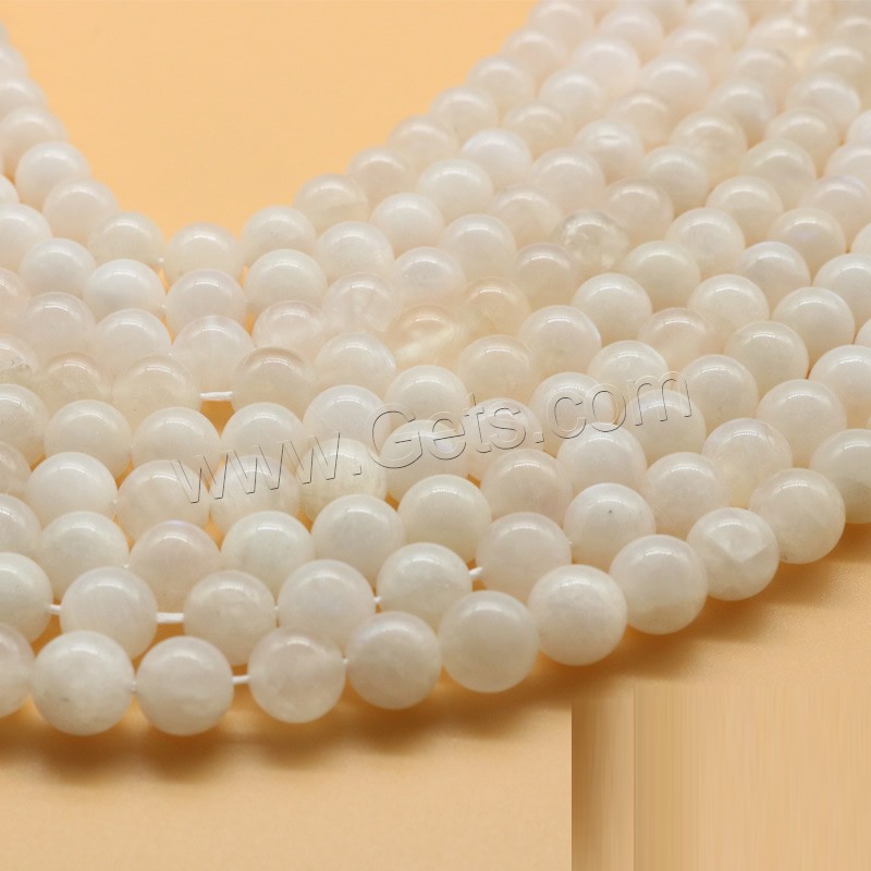 Natural Moonstone Beads, polished, different size for choice, white, Hole:Approx 1mm, Sold By Strand