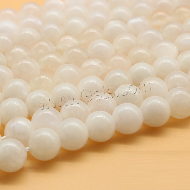 Natural Moonstone Beads, polished, different size for choice, white, Hole:Approx 1mm, Sold By Strand