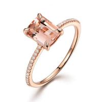 Zinc Alloy Finger Ring, 18K rose gold plated & micro pave cubic zirconia & for woman 