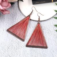 Fashion Fringe Earrings, Zinc Alloy, with Pleuche, Geometrical Pattern, rose gold color plated, for woman, nickel, lead & cadmium free 