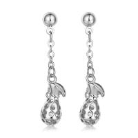 Cubic Zircon Brass Earring, platinum plated, for woman & with cubic zirconia 