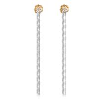 Brass Split Earring, Tassel, plated, detachable & for woman & with cubic zirconia 