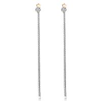 Brass Split Earring, Tassel, plated, detachable & for woman & with cubic zirconia 