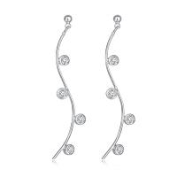 Cubic Zircon Brass Earring, platinum plated, for woman & with cubic zirconia 