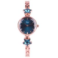 Pulsera Reloj de Moda, Cuero de PU, con Aleación & Vidrio, movimiento chino, chapado en color rosa dorada, para mujer, más colores para la opción, libre de níquel, plomo & cadmio, 220x250x220mm, longitud:aproximado 8.2 Inch, Vendido por UD