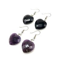 Gemstone Drop Earring, Heart, polished & for woman 20mm 