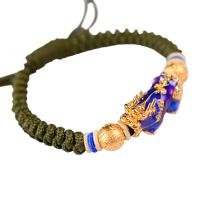 Brass Bracelets, with Nylon Cord, Mythical Wild Animal, gold color plated, adjustable & for man Approx 9.85 Inch 