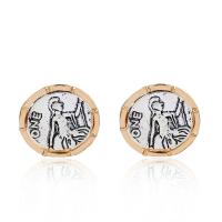 Zinc Alloy Clip Earring, Round, plated, for woman, mixed colors, 26mm 