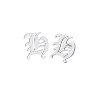 Edelstahl Stud Ohrring, Alphabet-Buchstabe, plattiert, unisex, keine, frei von Nickel, Blei & Kadmium, 12mmx10mm, verkauft von Paar