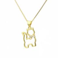 Animal Brass Pendants, plated, Unisex & snake chain & with rhinestone nickel, lead & cadmium free, 18mm,12mm 