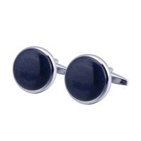 Brass Cufflinks, plated, durable & Unisex blue 