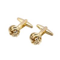 Brass Cufflinks, gold color plated, durable & Unisex, 12mm 