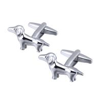 Brass Cufflinks, Dog, durable & Unisex, original color 