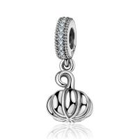 Pendentifs en strass argent , Argent sterling 925, Citrouille, pour femme & avec strass, 22mmx8.1mm, Vendu par PC