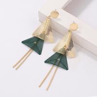 Fashion Fringe Earrings, Brass, Geometrical Pattern, plated, for woman 