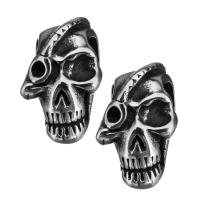 Stainless Steel Large Hole Beads, Skull, original color Approx 6mm 