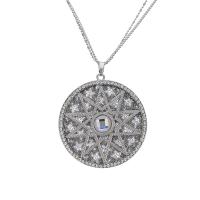 Chaîne en alliage de zinc de fer Collier Pull, avec 6cm chaînes de rallonge, Placage, chaîne de torsion ovale & pavé de micro zircon & pour femme, plus de couleurs à choisir, 54mm Environ 29.14 pouce, Vendu par brin