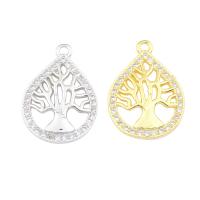 Cubic Zirconia Micro Pave Brass Pendant, Teardrop, plated, micro pave cubic zirconia Approx 1mm 