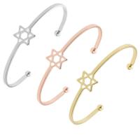 Zinc Alloy Cuff Bangle, Hexagram, plated, for woman & hollow 25mm, Inner Approx 60mm 