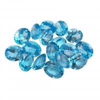 Topaze Cabochon, Oval, polished blue 