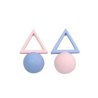 Asymmetric Earrings, Zinc Alloy, with ABS Plastic Pearl, Geometrical Pattern, platinum color plated & for woman 