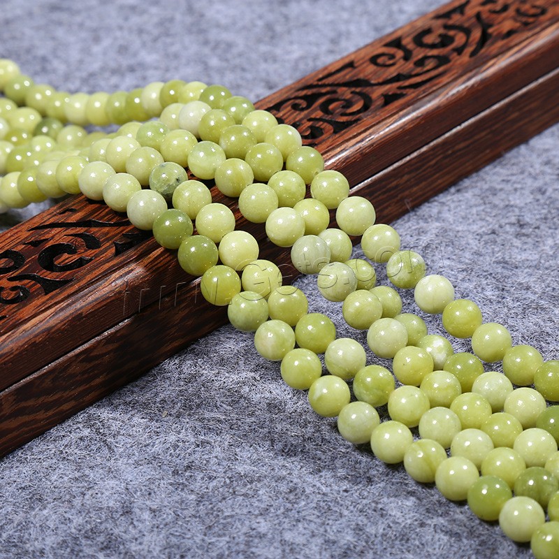 Southern Jade Beads, Round, natural, DIY & different size for choice, green, Length:Approx 15 Inch, Sold By Strand