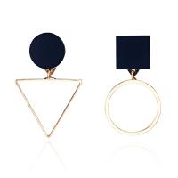 Asymmetric Earrings, Zinc Alloy, gold color plated, for woman, nickel, lead & cadmium free, 43mmx27mm 