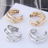 Zinc Alloy Huggie Hoop Earring, plated, for woman 28mm 