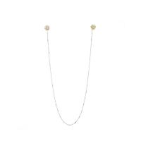 Boucle d'oreille en alliage de zinc en plastique perle, avec Plastique ABS perle, fleur, Placage de couleur d'or, chaîne à billes & pour femme, 630mm, Vendu par paire