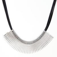 Collier en alliage de zinc, avec 50mm chaînes de rallonge, Placage, pour femme, plus de couleurs à choisir, protéger l'environnement, sans nickel, plomb et cadmium, 95mmx27mm,450mm, Vendu par brin