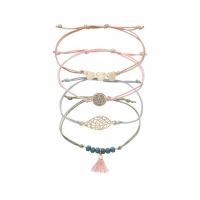 aleación de zinc Pulsera, chapado en color dorado, para mujer, 160-220mm, longitud:aproximado 8.6 Inch, 4Strandsfilamento/Set, Vendido por Set