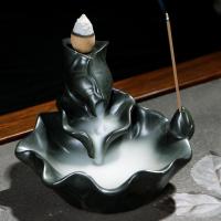 Incense Smoke Flow Backflow Holder Ceramic Incense Burner, Porcelain 