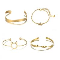 Fashion Zinc Alloy Bracelets, gold color plated, for woman & smooth, 60mm,62mm,70mm,165mm+60mm Approx 6.5 cm 