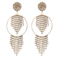 Fashion Fringe Earrings, Zinc Alloy, Geometrical Pattern, plated, for woman & with rhinestone 