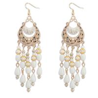 Fashion Fringe Earrings, Zinc Alloy, Tassel, gold color plated, for woman 85*26mm 