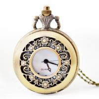 Pocket Watch, Zinc Alloy, with Plastic, Chinese movement, antique brass color plated, Unisex, metallic color plated Approx 31 Inch 