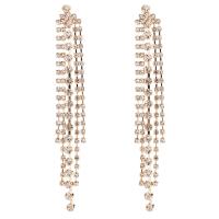 Fashion Fringe Earrings, Zinc Alloy, plated, for woman & with rhinestone 