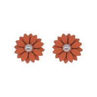 Pendientes de Perno de Aleación de Zinc, Flor, barnizado, para mujer, más colores para la opción, 18mm, Vendido por Par