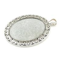 Colgante blanco de cinc aleación, aleación de zinc, chapado en color de plata, hueco, 43*61mm, 100PCs/Bolsa, Vendido por Bolsa