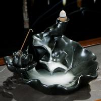 Incense Smoke Flow Backflow Holder Ceramic Incense Burner, Porcelain 