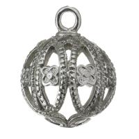 Bijoux pendentifs en laiton, Placage de couleur argentée, creux Environ 2.5mm, Vendu par PC